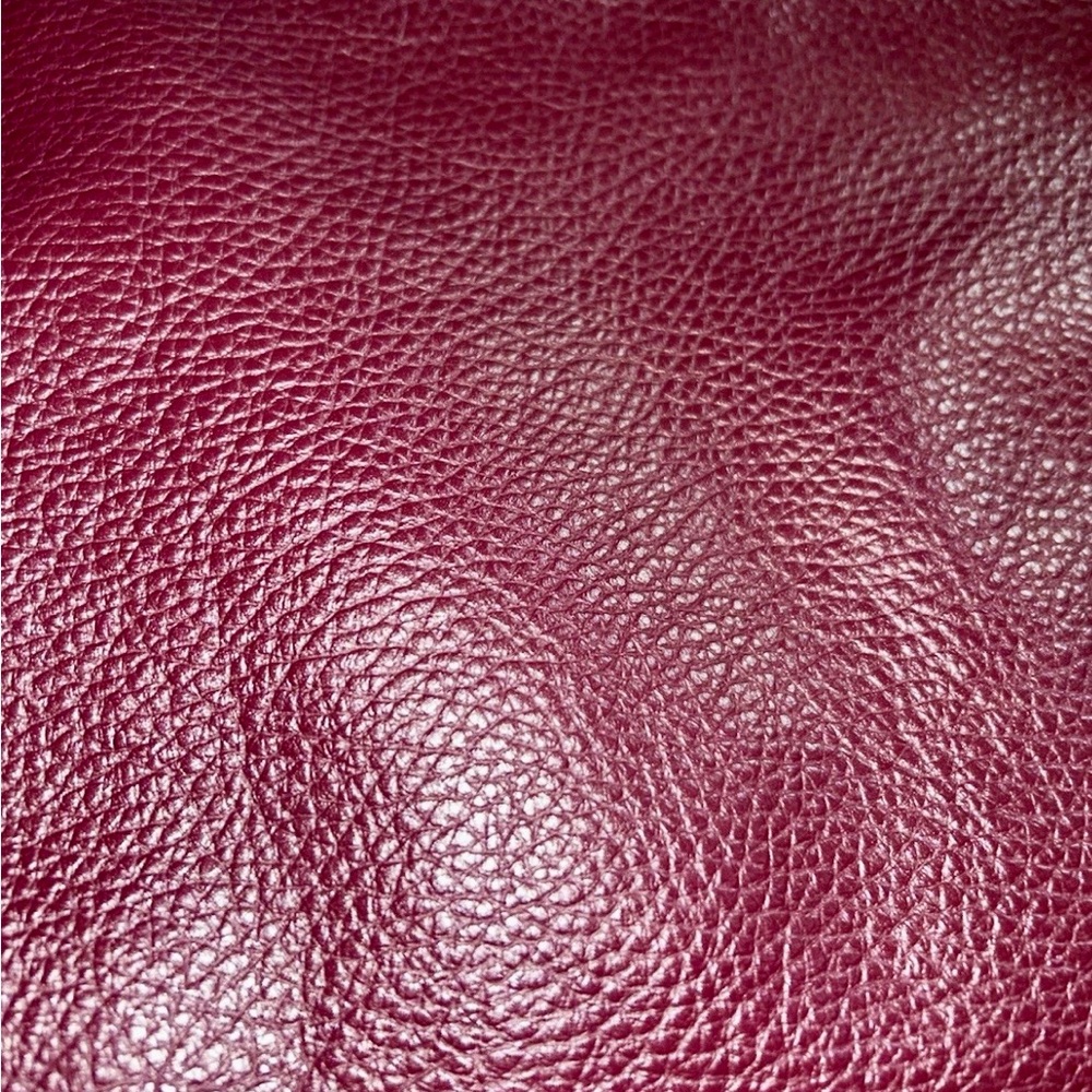Valentina Women's Burgundy Leather Crossbody Bag with Tan Strap - Picture 10 of 10